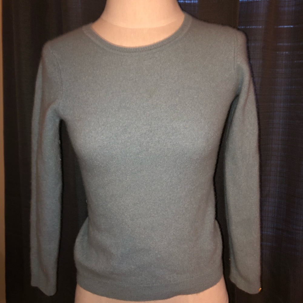 blue gray cashmere sweater
